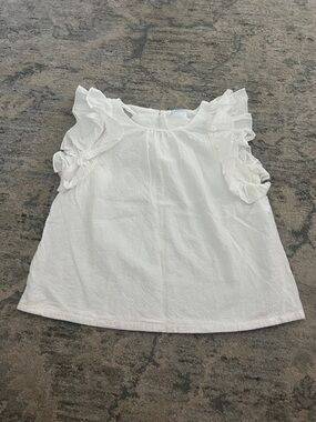 Edgehill Collection White Ruffle Sleeve Blouse